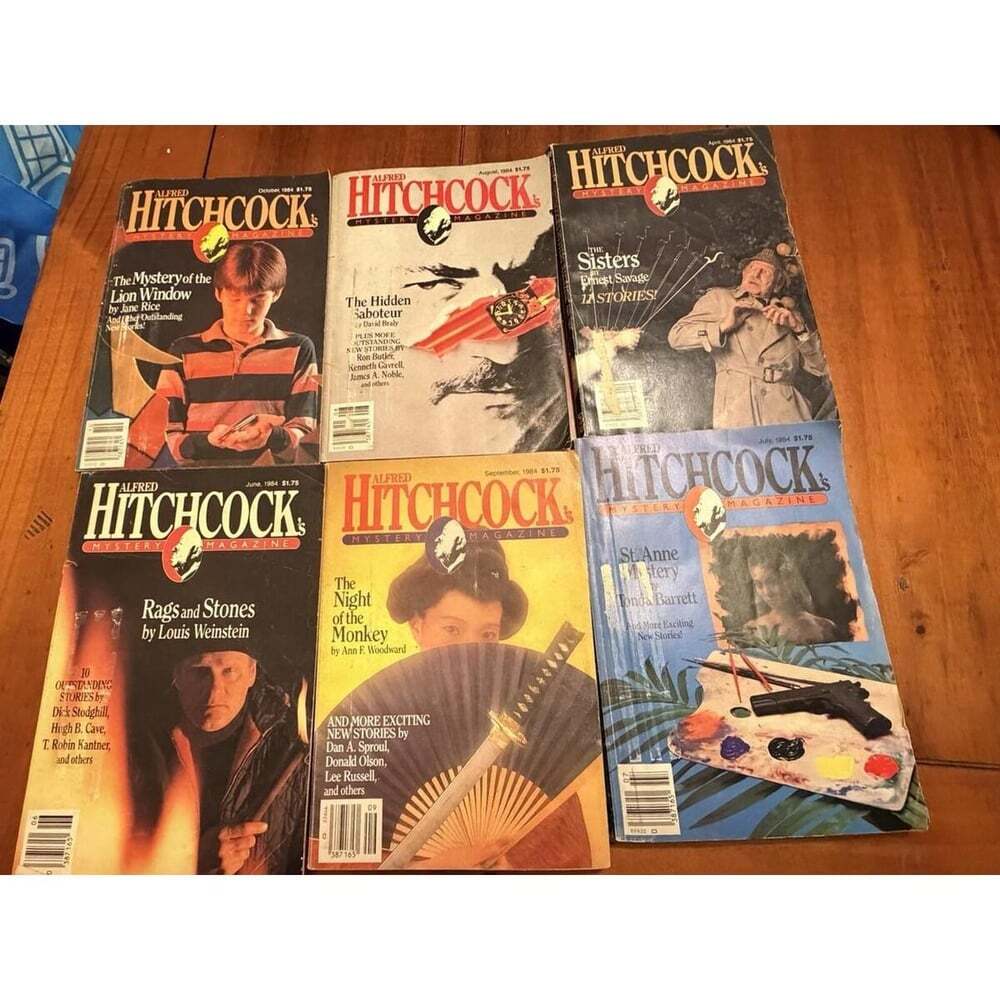 Alfred Hitchcock's Mystery Magazine 1984 Lot of 6 - April June July Aug Sep Oct